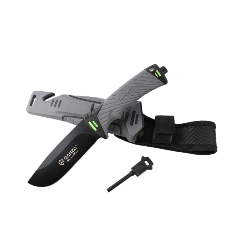 Ganzo G8012 Fixed Blade Knife Cutter Fire Starter w Sheath