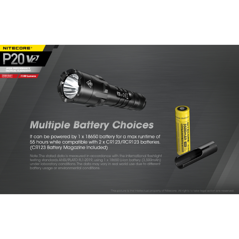 Nitecore P20 V2 1100 Lumens CREE XP-L2 V6 LED Flashlight