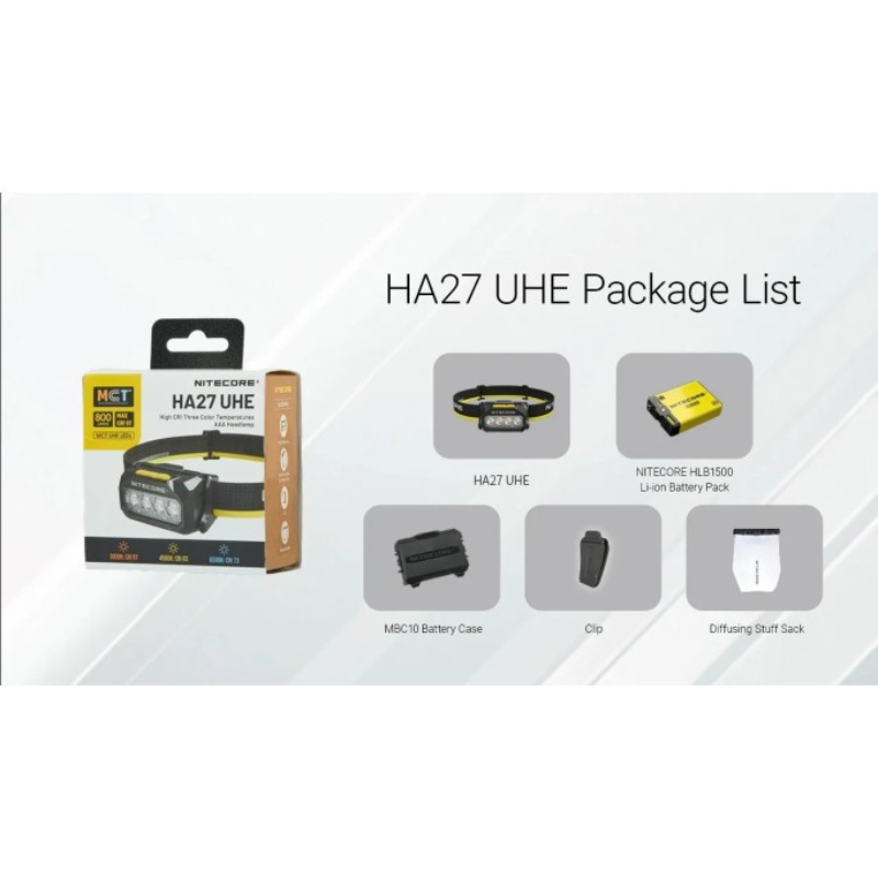 Nitecore HA27 UHE MCT 800L Multiple Color Temperatures Rechargeable Headlamp