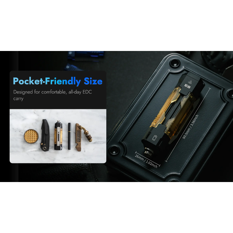 Wuben E8 Compact Magnetic Modular 1300 Lumen EDC Camping Flashlight