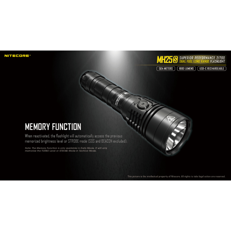 Nitecore MH25S Luminus SST-40-W LED USB Rechargeable 1800L LED Flashlight