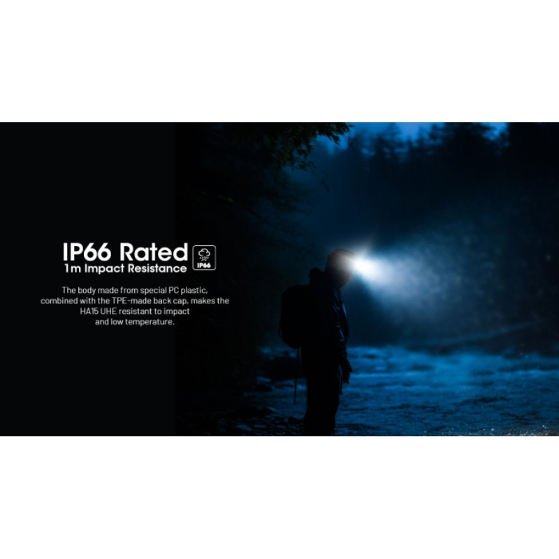 Nitecore HA15 UHE 400L Ultra Lightweight LED AA Headlamp + NL1411R Rechargeable Battery
