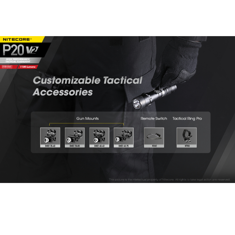 Nitecore P20 V2 1100 Lumens CREE XP-L2 V6 LED Flashlight