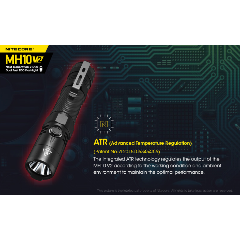 Nitecore MH10 V2 Rechargeable CREE XP-L2 V6 LED 1200L Flashlight w Battery