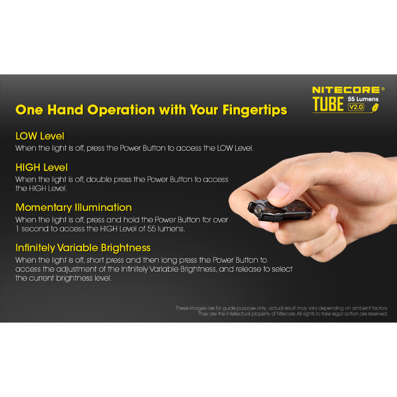 Nitecore TUBE V2.0 LED Keychain 55L Rechargeable Flashlight