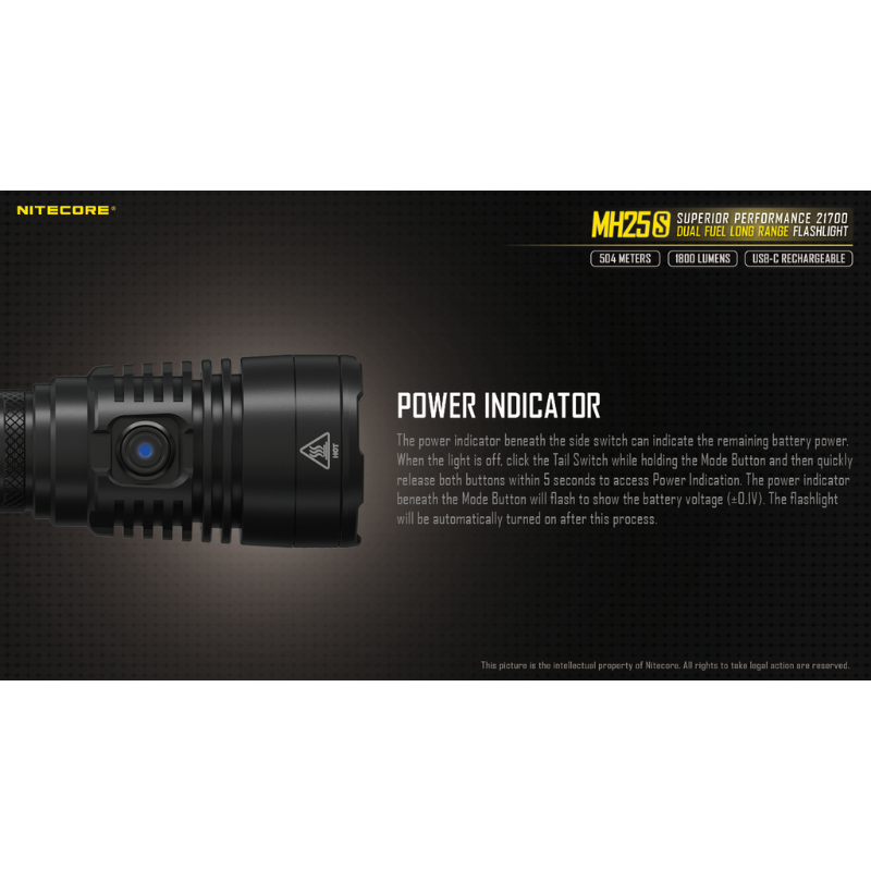 Nitecore MH25S Luminus SST-40-W LED USB Rechargeable 1800L LED Flashlight