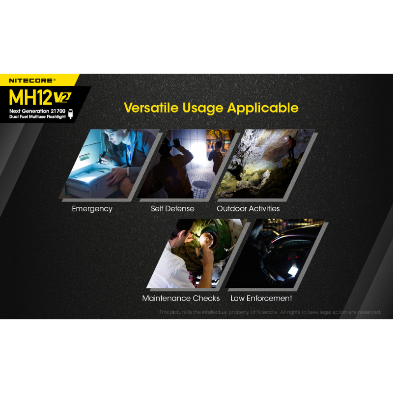 Nitecore MH12 V2 CREE XP-L2 V6 LED 1200L Rechargeable Flashlight