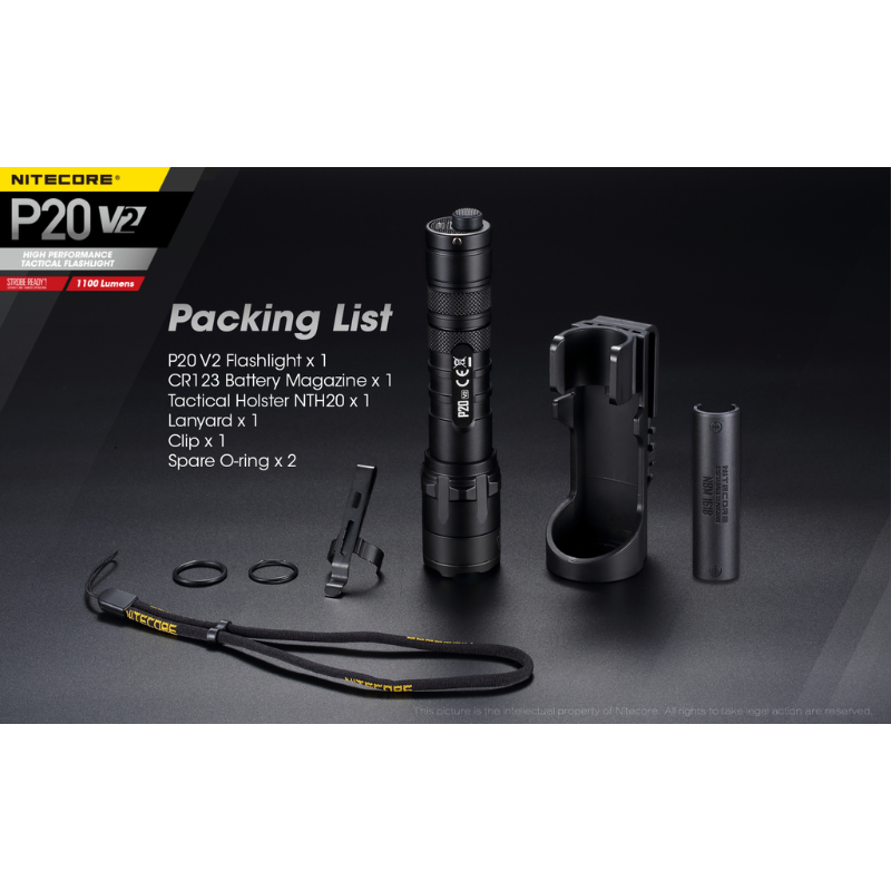 Nitecore P20 V2 1100 Lumens CREE XP-L2 V6 LED Flashlight