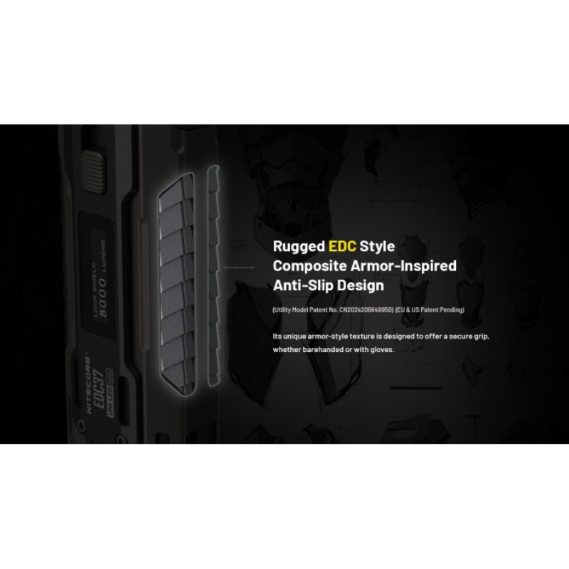 Nitecore EDC37 NiteLab UHi 20 MAX LED 8000 Lumens High Performance EDC USB Rechargeable Flashlight