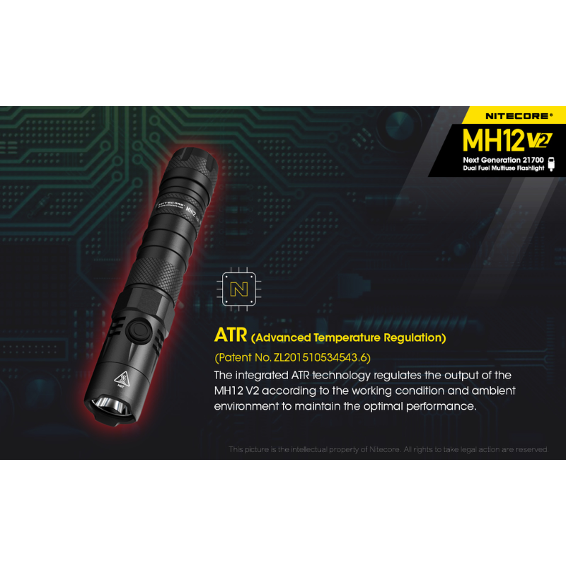 Nitecore MH12 V2 CREE XP-L2 V6 LED 1200L Rechargeable Flashlight