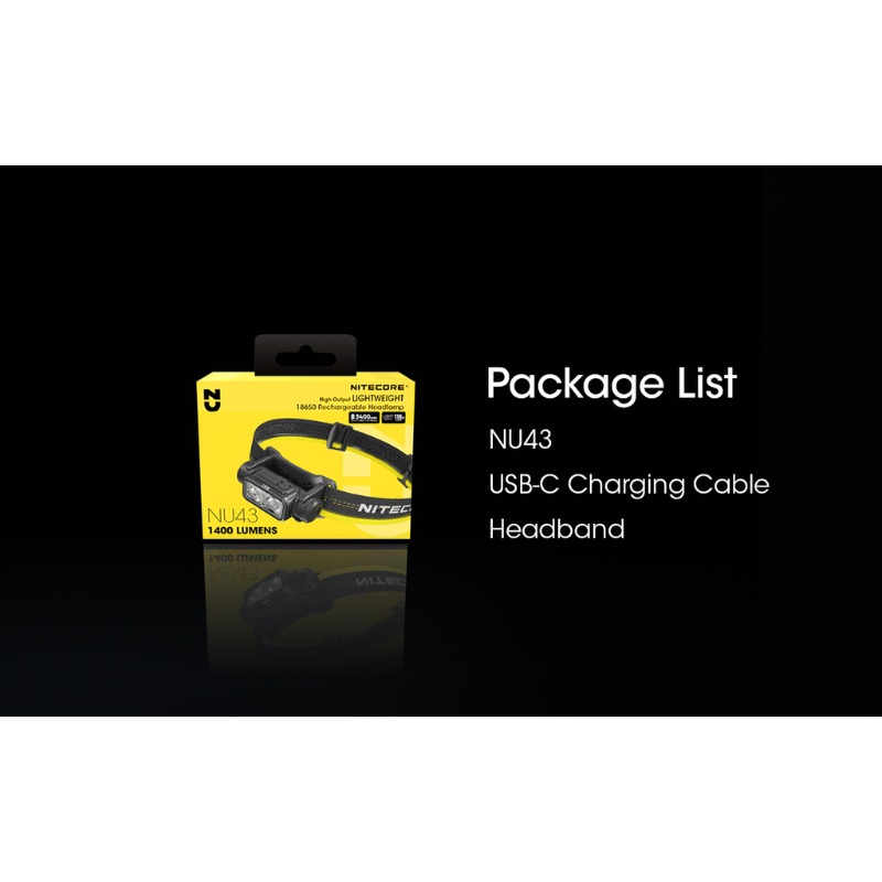 Nitecore NU43 1400L CW Spotlight + Floodlight Rechargeable Headlamp