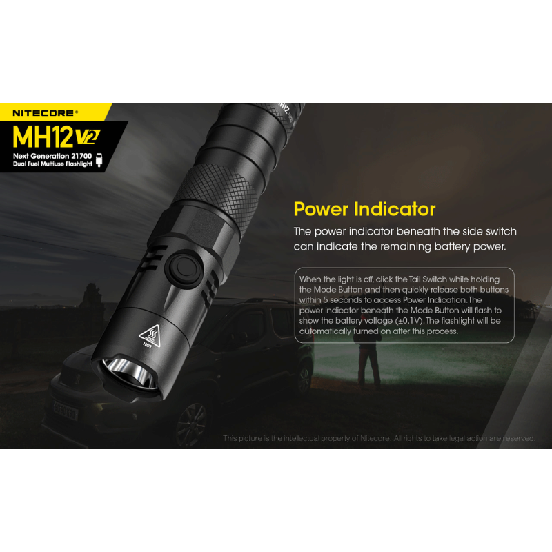 Nitecore MH12 V2 CREE XP-L2 V6 LED 1200L Rechargeable Flashlight