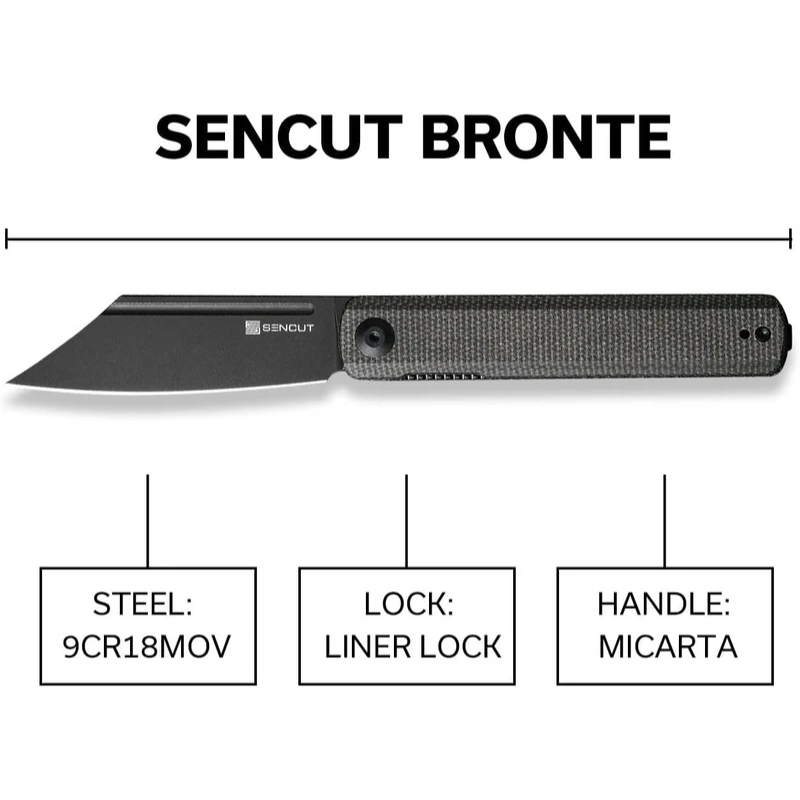SENCUT Bronte Front Flipper Micarta Handle SA08F