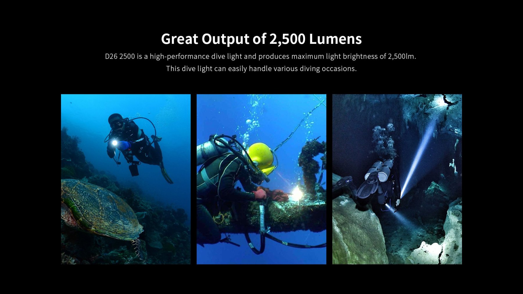 Xtar D26 Diving Flashlight 2500 Lumens