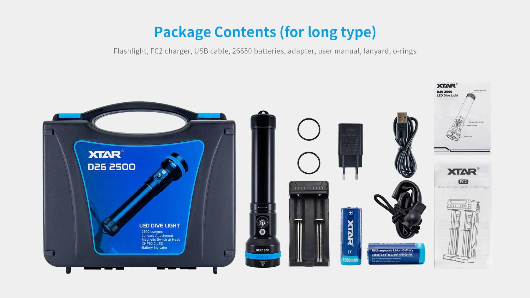 Xtar D26 Diving Flashlight 2500 Lumens