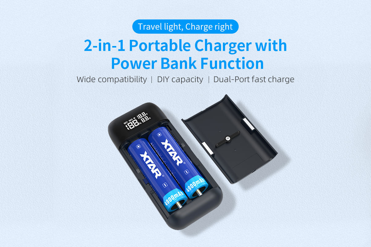 XTAR PB2SL QC3.0 PD3.0 2-in-1 Portable Charger with Power Bank Function