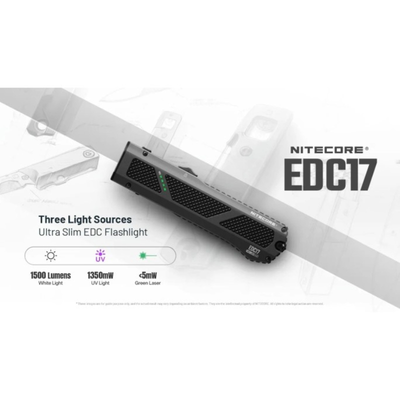 Nitecore EDC17 NiteLab UHi 25 LED 1500 Lumens EDC USB Rechargeable Flashlight