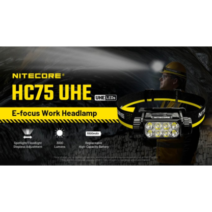 Nitecore HC75 UHE 3000L NiteLab UHE LED Rechargeable Headlamp