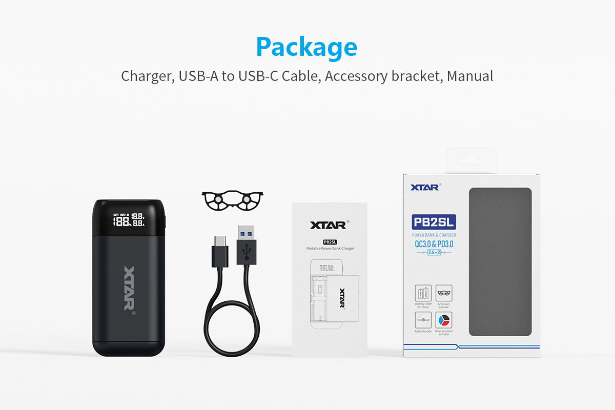 XTAR PB2SL QC3.0 PD3.0 2-in-1 Portable Charger with Power Bank Function