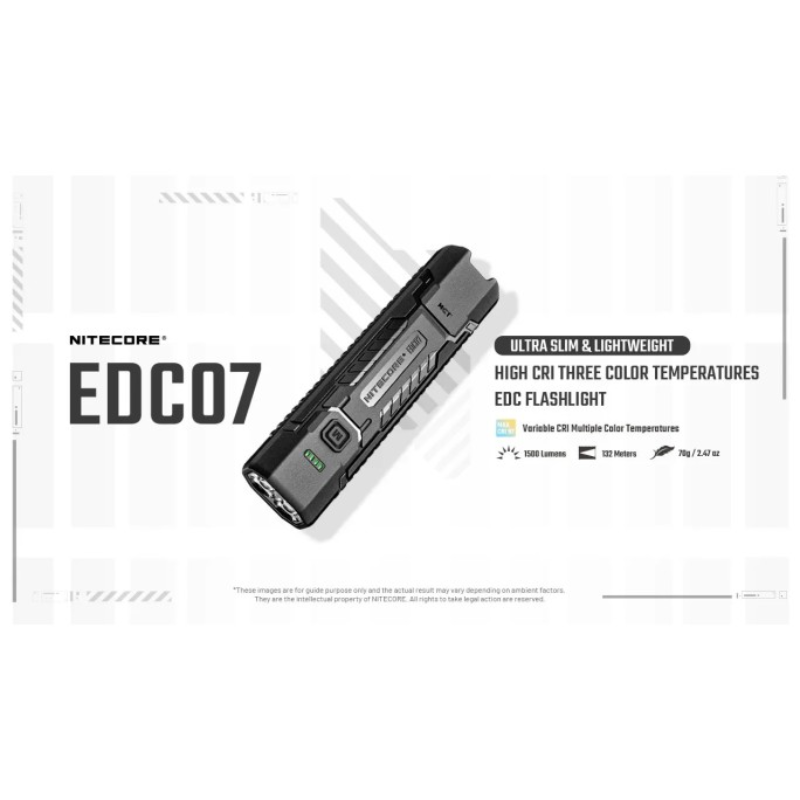 Nitecore EDC07 MCT UHE LED 1500L High CRI Three Color Temperatures EDC Flashlight