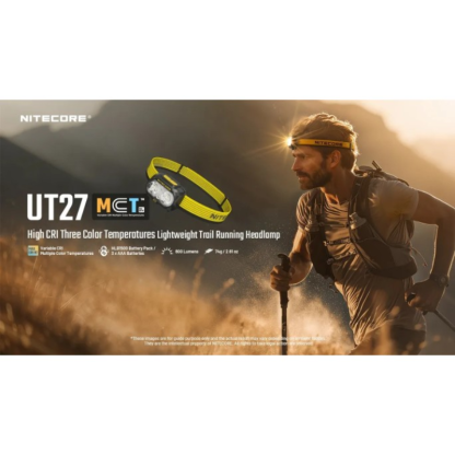 Nitecore UT27 MCT 800L High CRI Three Colour Temperatures Rechargeable Headlamp (Pro Package)