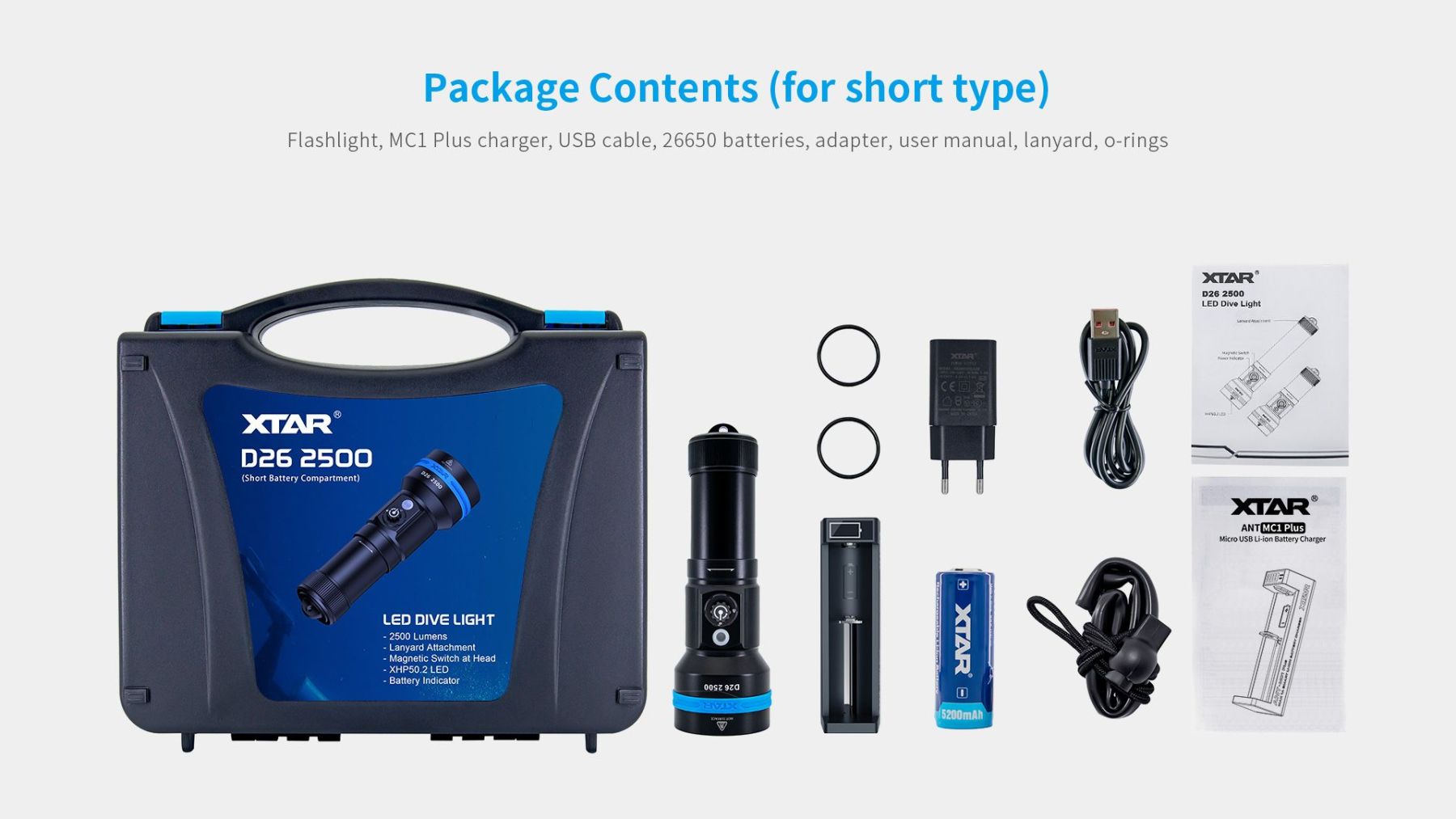 Xtar D26 Diving Flashlight 2500 Lumens