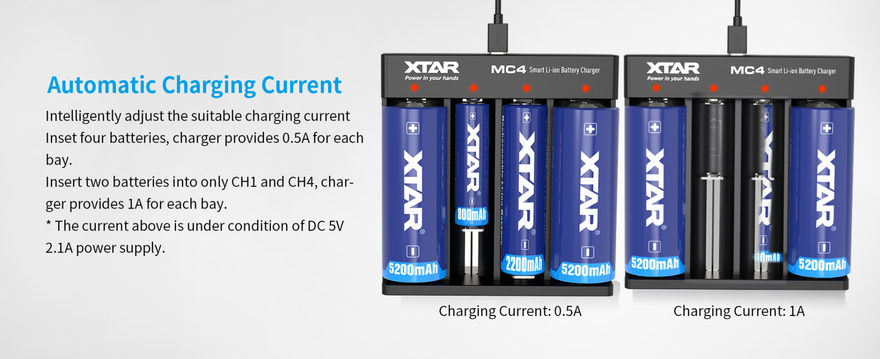 Xtar MC4 Micro USB Li-ion Battery Charger