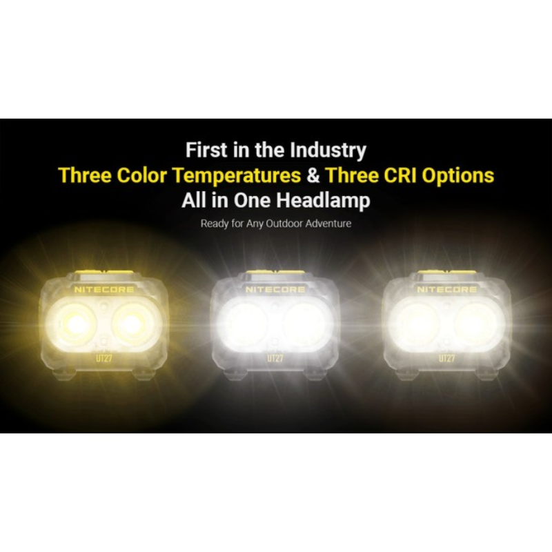 Nitecore UT27 MCT 800L High CRI Three Colour Temperatures Rechargeable Headlamp (Pro Package)