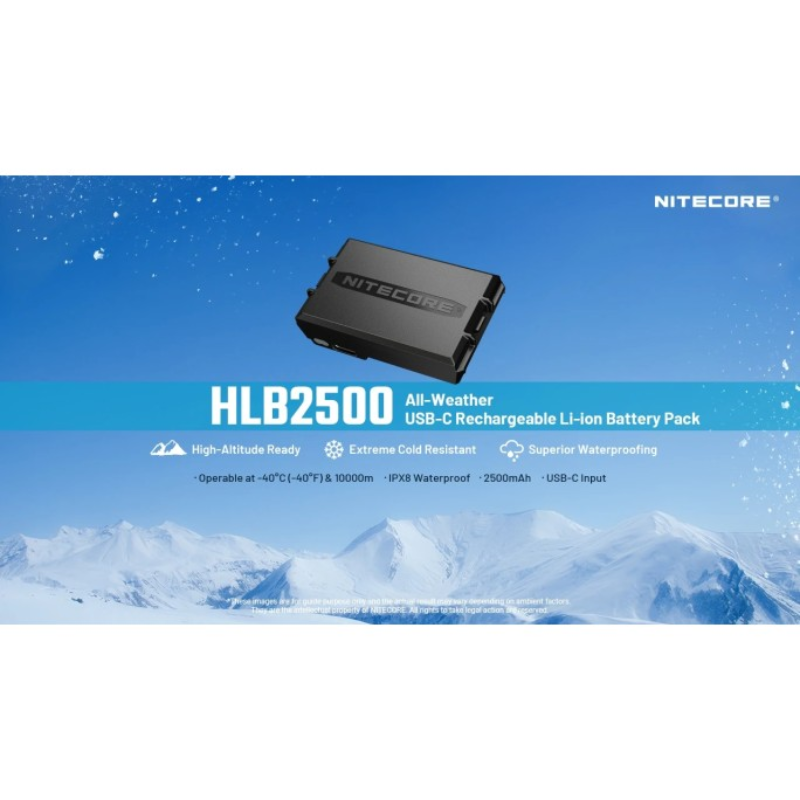 Nitecore HLB2500 2500mAh Li-ion Rechargeable Battery for Nitecore HA27 UHE & HA29 UHE