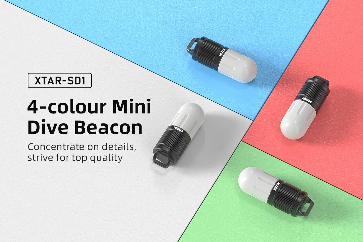 XTAR SD1 RGBW 4-Colour Mini Dive Beacon