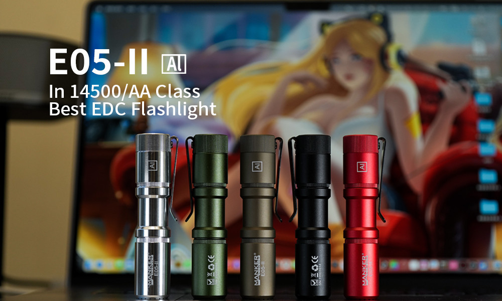 Manker E05 II Rechargeable EDC Flashlight 1300 Lumens