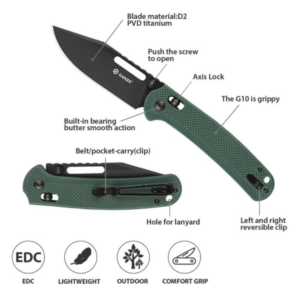 Ganzo G768PT G10 Folding Knife