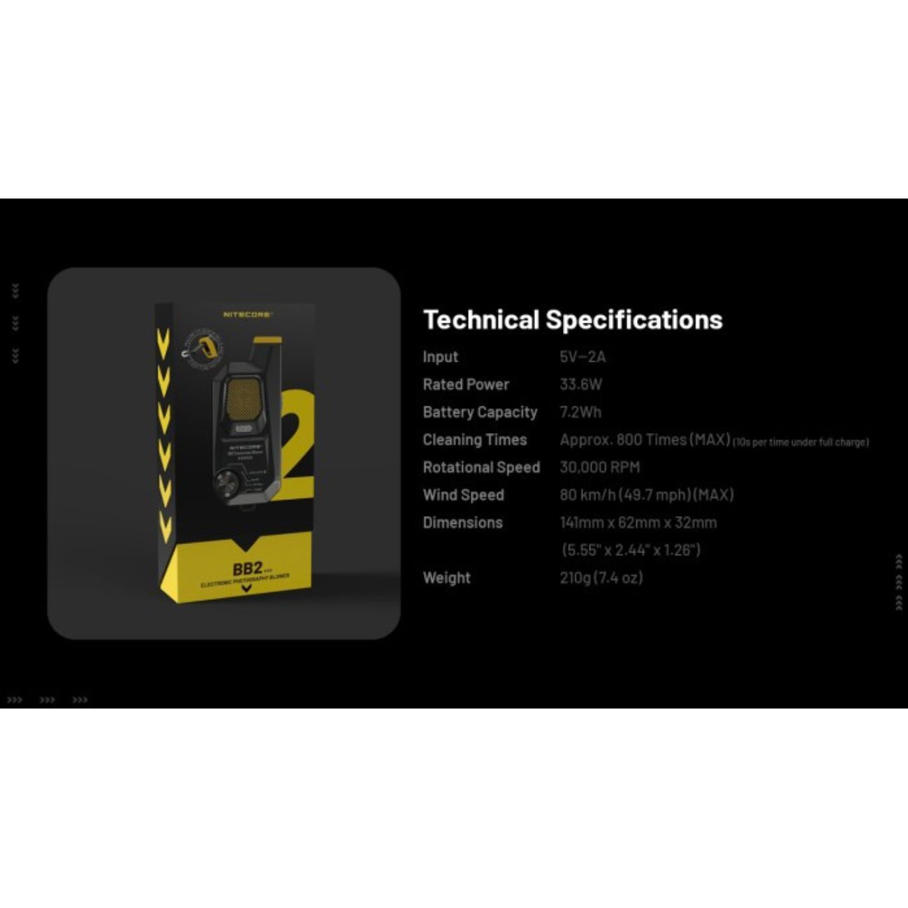 Nitecore BB2 Electronic USB Air Duster Blower