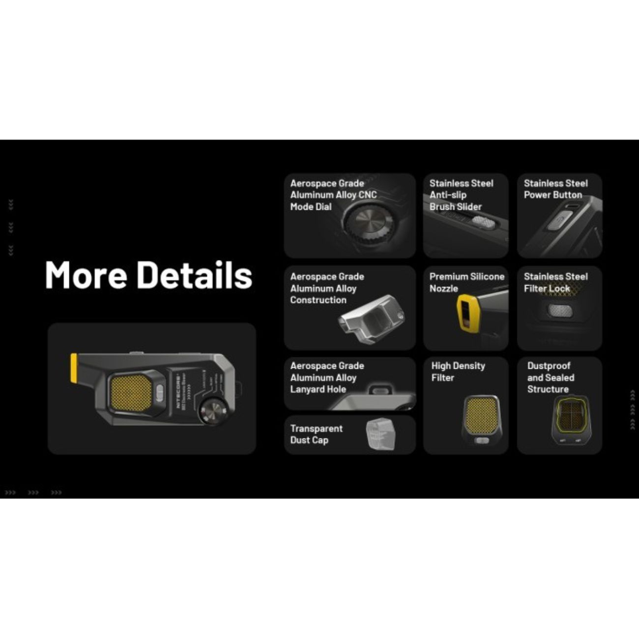 Nitecore BB2 Electronic USB Air Duster Blower