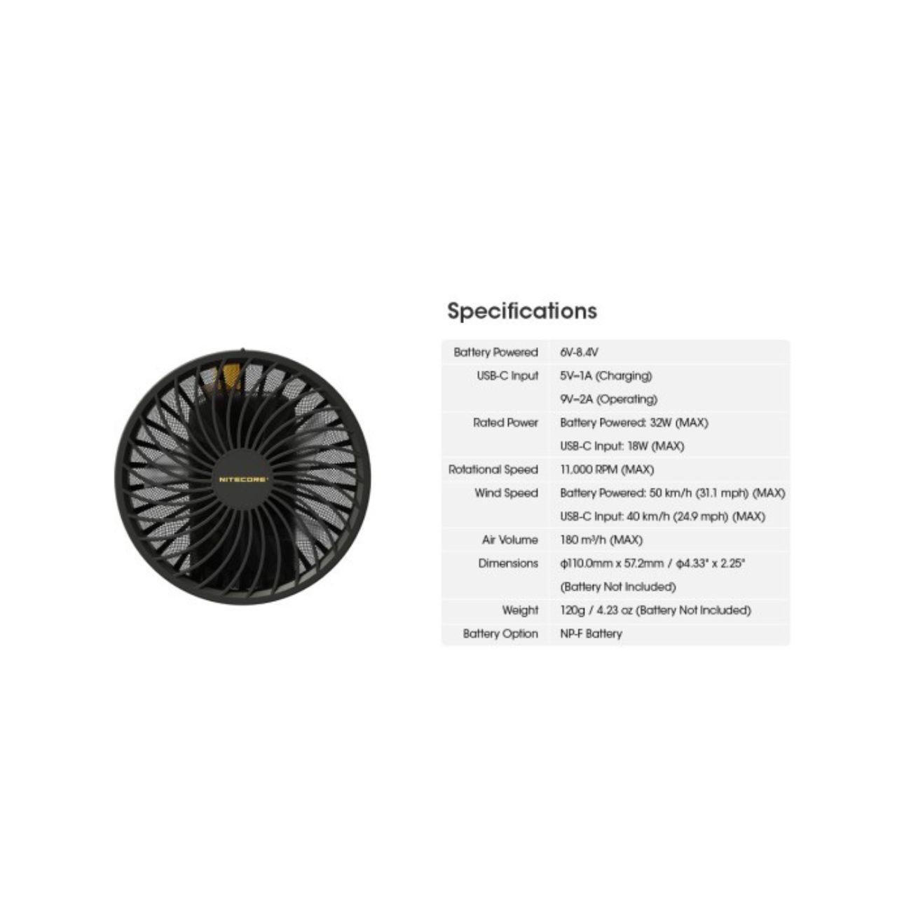 Nitecore CW10 CineWind Portable Fan