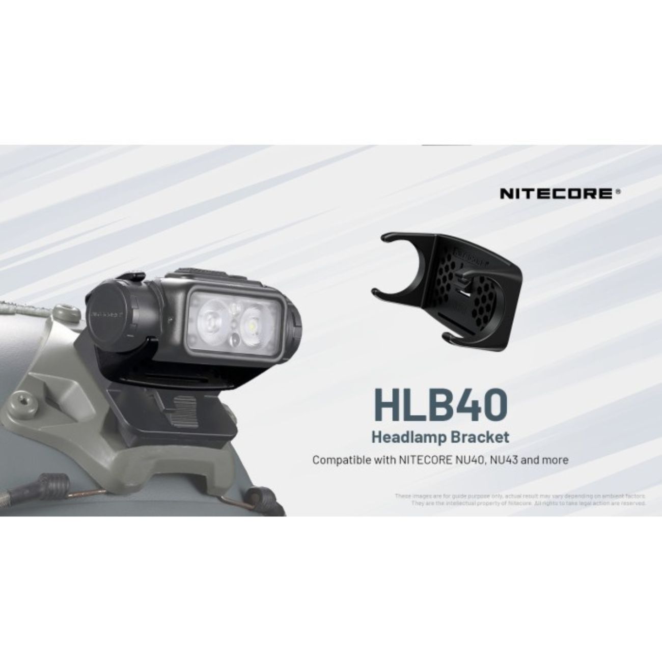Nitecore HLB20, HLB30, HLB40, HLB50 Helmet Headlamp Bracket