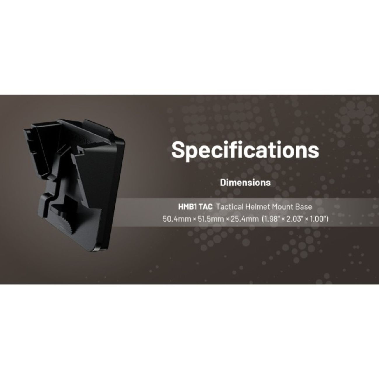 Nitecore HMB1 Tactical Helmet NVG Mount Base for HLB20 / HLB30/ HLB40 / HLB50