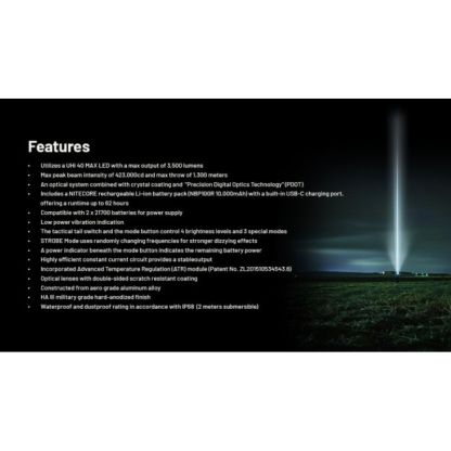 Nitecore MH40 Pro Nitelab UHi 3500 Lumen Flashlight