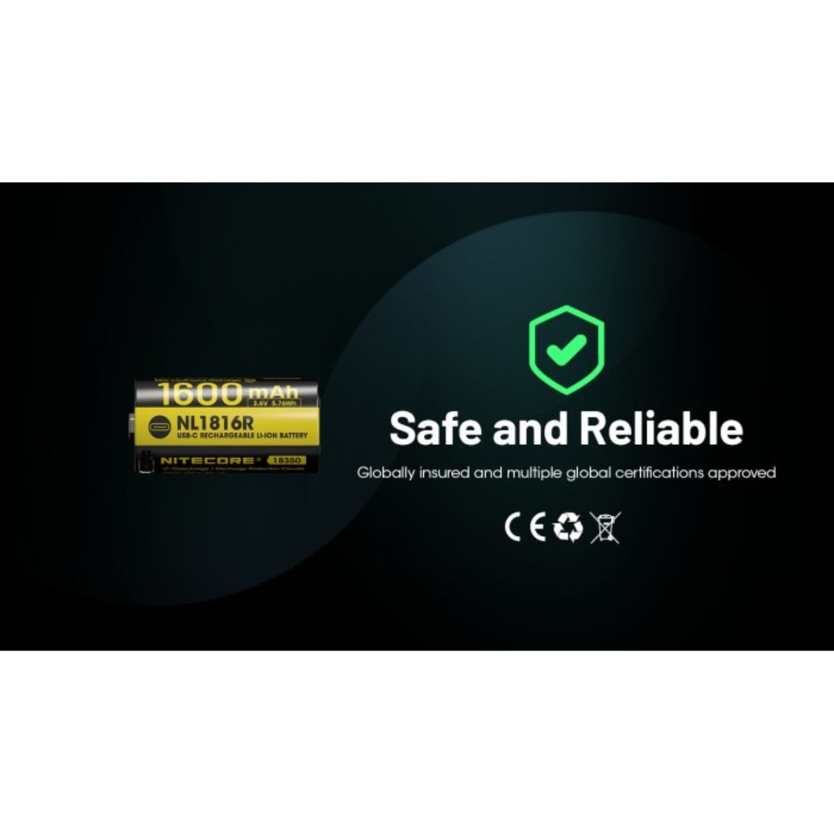 Nitecore NL1816R 1500mAh for MT1C Rechargable Battery