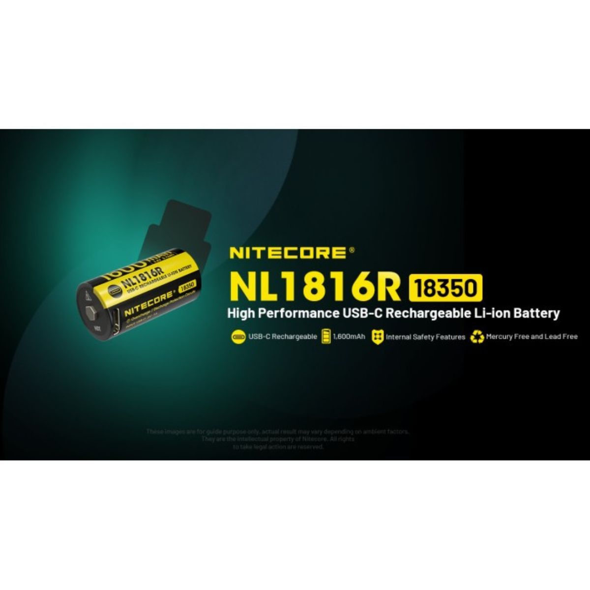 Nitecore NL1816R 1500mAh for MT1C Rechargable Battery