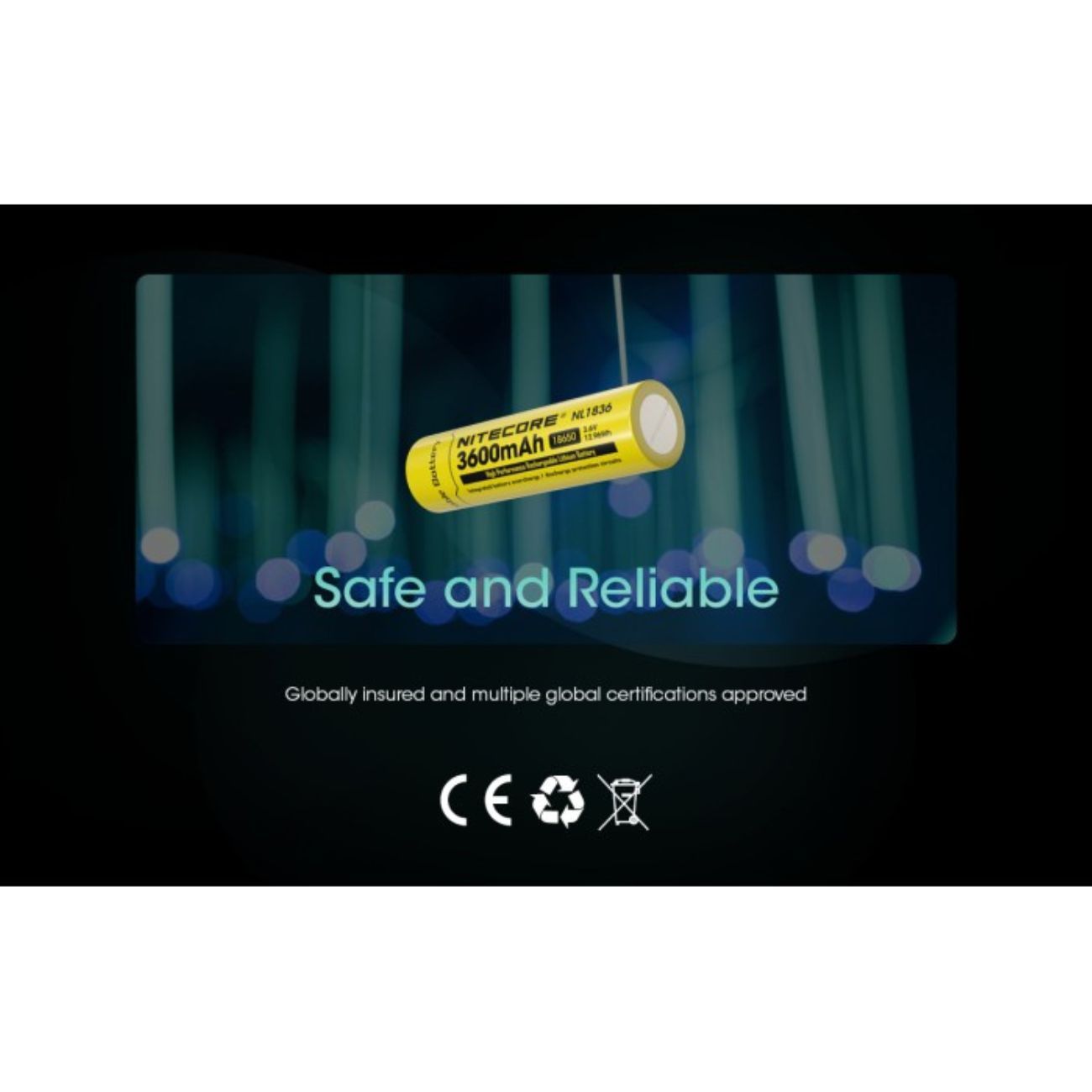 Nitecore NL1836 186500 3600mAh Battery