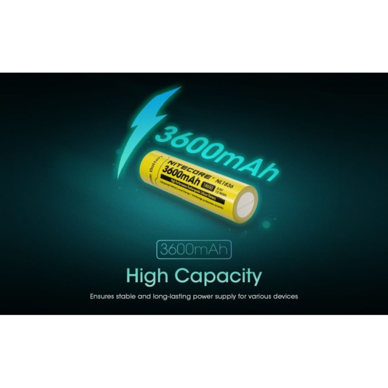 Nitecore NL1836 186500 3600mAh Battery