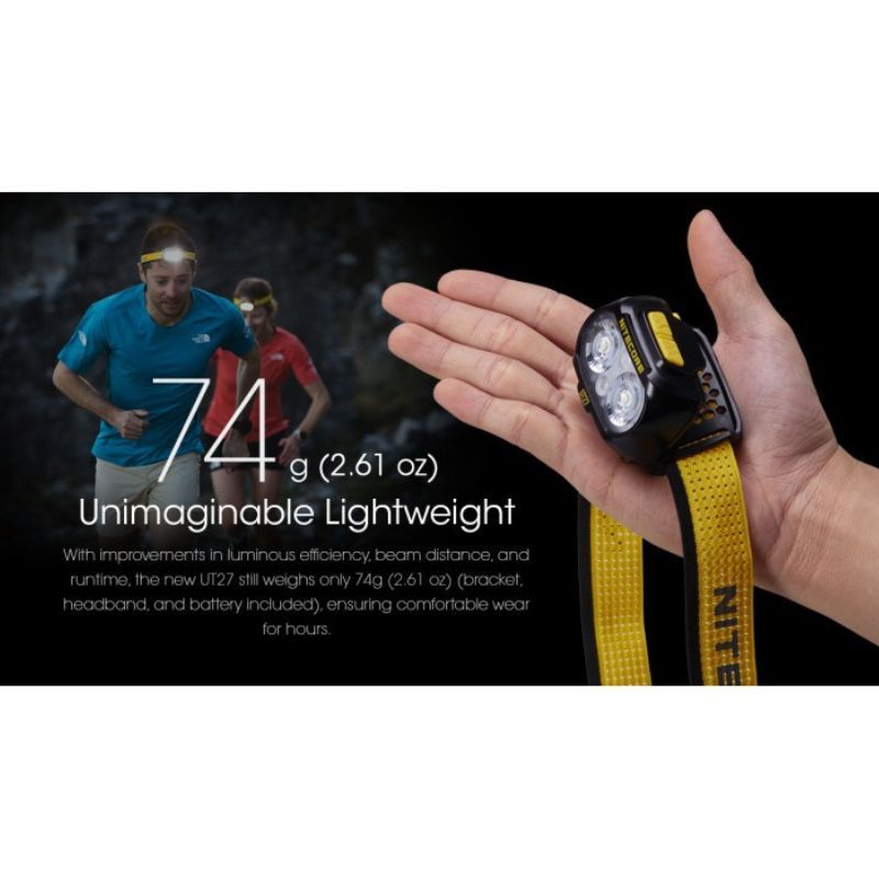 Nitecore UT27 White/Red Light 800 Lumen Rechargable Headlamp (Pro Package)