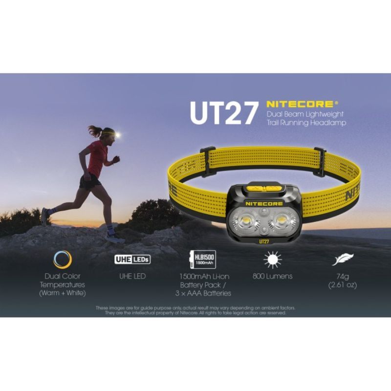Nitecore UT27 White/Red Light 800 Lumen Rechargable Headlamp (Pro Package)
