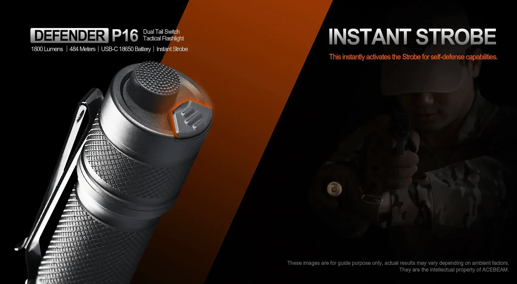 Acebeam Defender P16 1800 Lumens Flashlight