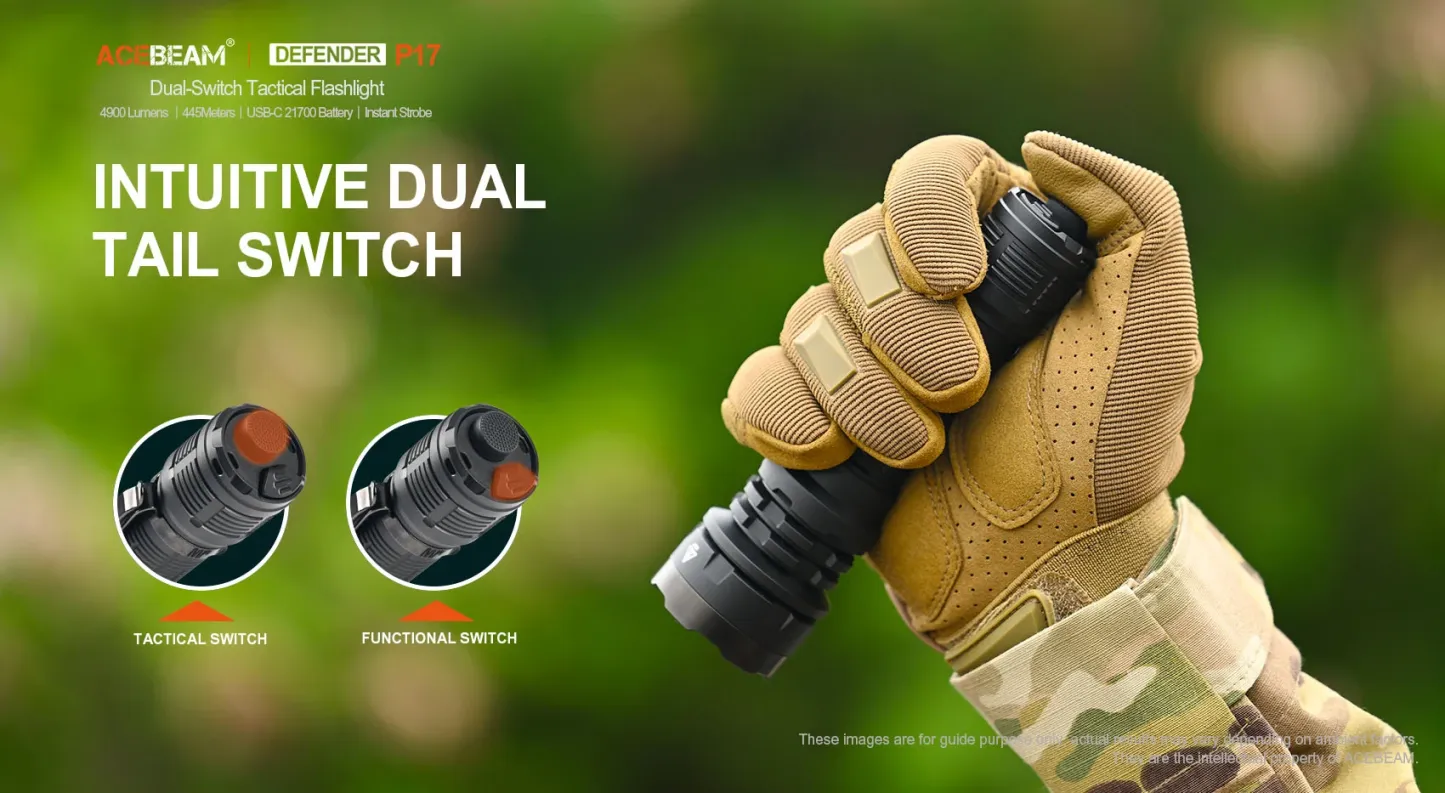 Acebeam Defender P17 4900 Lumens Tactical Flashlight