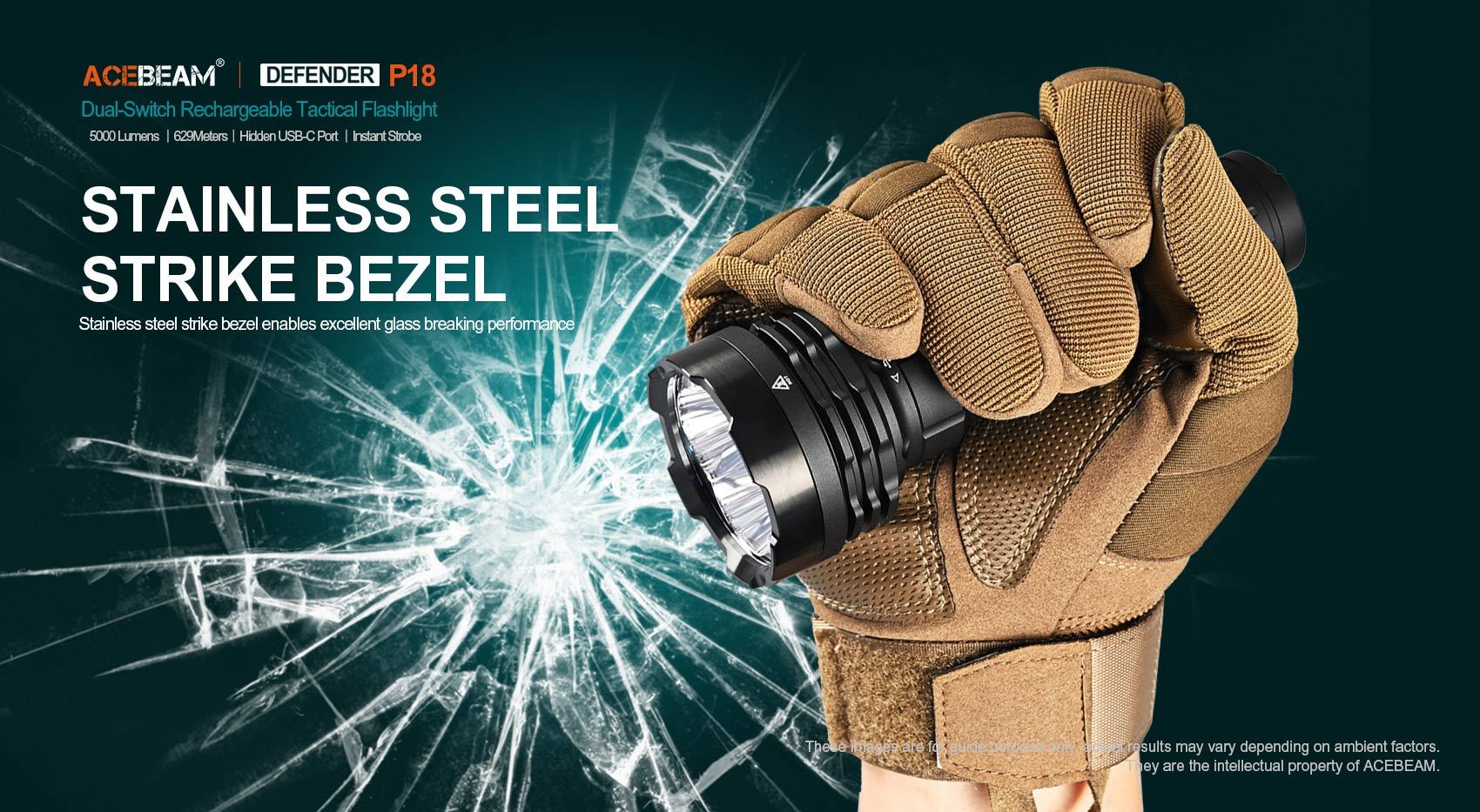 Acebeam P18 5000 Lumens Tactical Flashlight