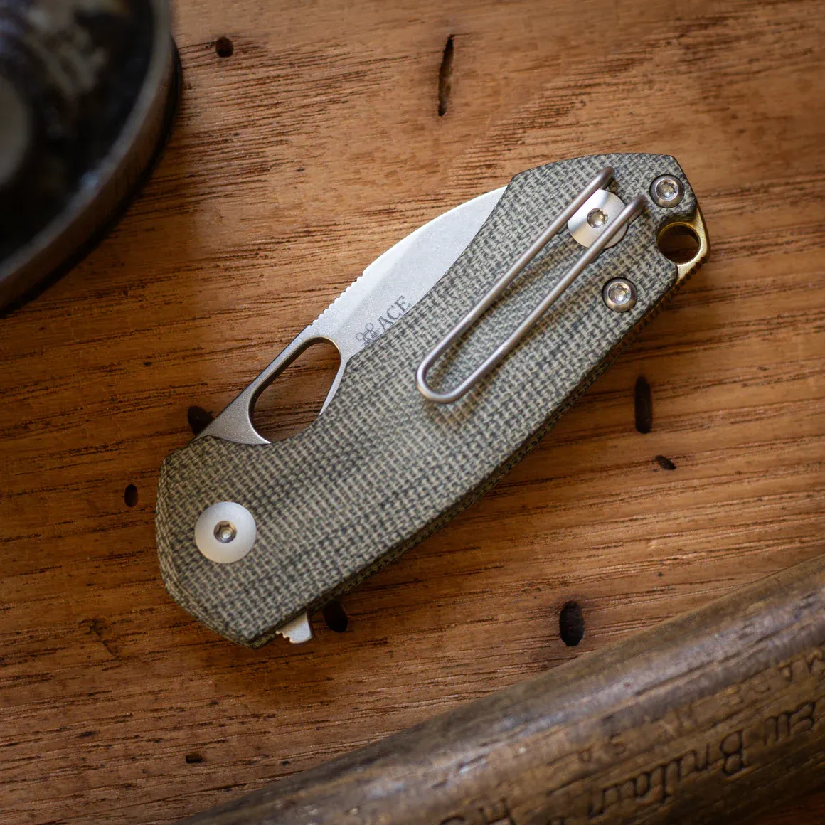 Giantmouse Ace Riv LL Canvas Micarta (Green)