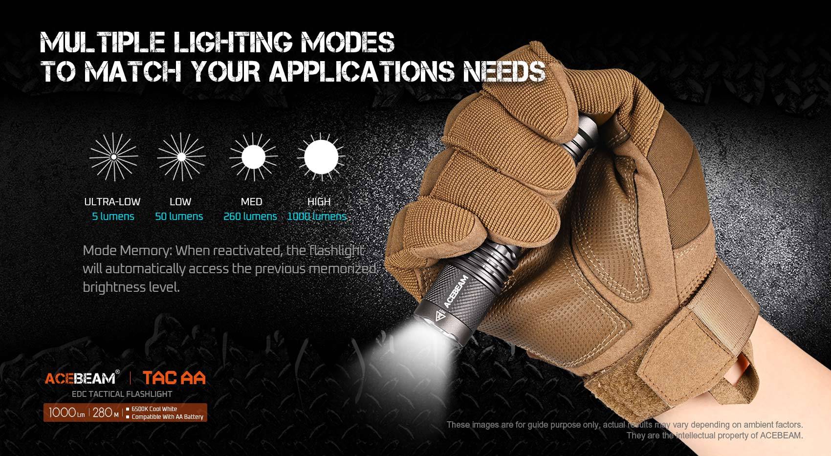 Acebeam TAC AA 750 Lumens EDC Flashlight