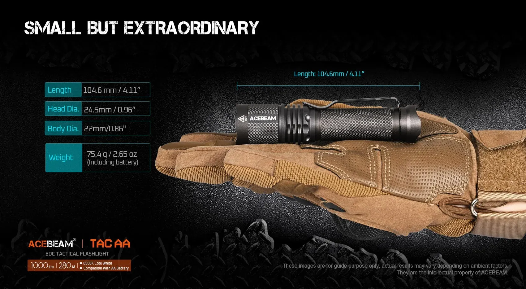 Acebeam TAC AA 750 Lumens EDC Flashlight